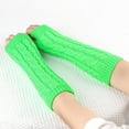 thumbnail image 5 of AWZXDE Knitted Fingerless Gloves with Thumb Hole Unisex Warm Gloves for Winter Fashion and Comfort Green,One Size, 5 of 5