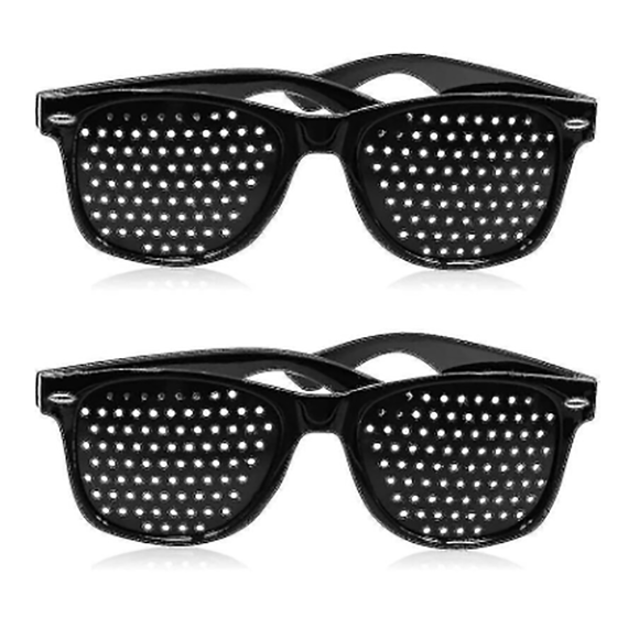 Jinsinto Set of 2 pinhole glasses to improve vision Unisex black glasses to improve vision Botao