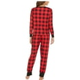 thumbnail image 4 of Azrian Womens Pajamas,Womens Fashion Christmas Plaid Printed Long Sleeve Pants Pajama Set Homewear XL Size,Red on, 4 of 5