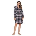 thumbnail image 2 of Ashford & Brooks Women's Flannel Plaid Sleep Shirt Button Down Nightgown, 2 of 3