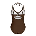thumbnail image 5 of Xdegoge One Piece Swimsuit Women Push-Up Underwire Halter Neck Mesh Cut-out Bathing Suits Full Coverage Tummy Control Swimwear Summer Resort Vacation, 5 of 9