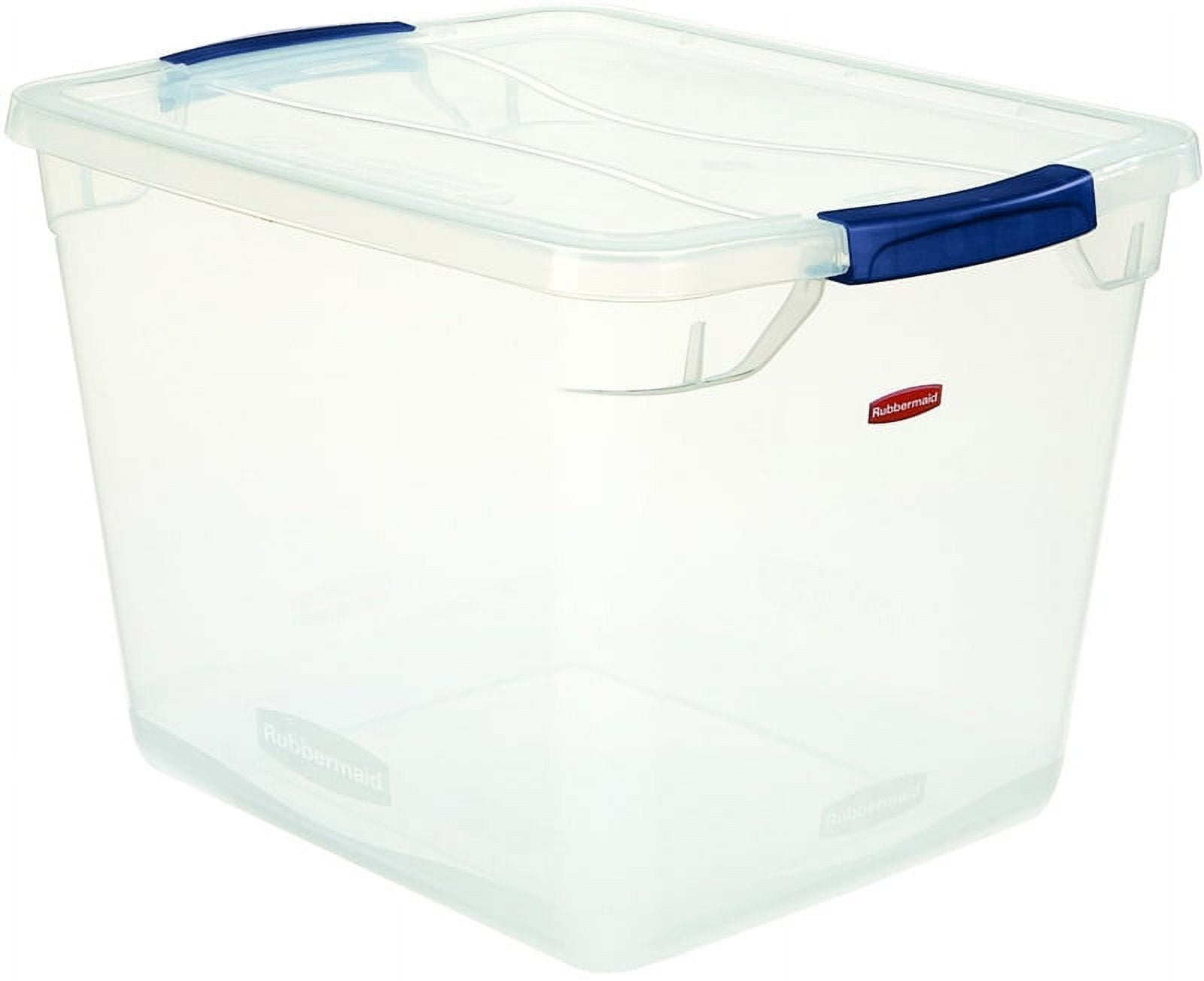 Rubbermaid Plastic Storage Tote with Lid, Clear Solid