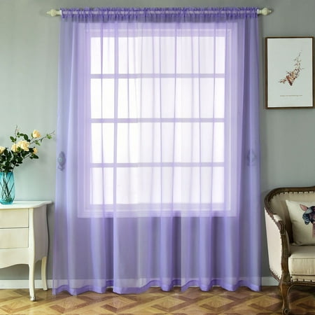 Blue Sheers Efavormart 2 Panels Sheer Organza Window Drapery with Rod Pocket Window Treatment Curtain Panels For Window Decoration 52