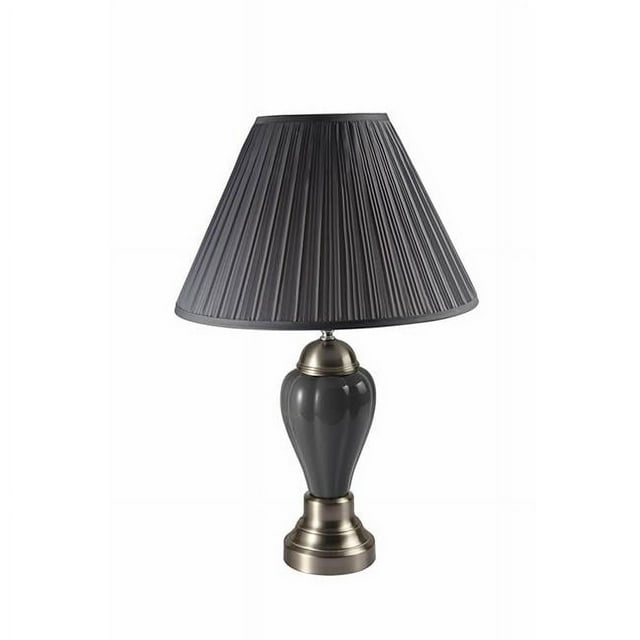 ORE International Inc. 6117SN-GY 27" Ceramic and Metal Table LAMP-Silver/Gray