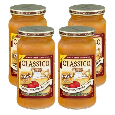 (4 Pack) Classico Four Cheese Tomato Cream Pasta Sauce, 15 oz