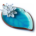 thumbnail image 1 of Soporte para varillas de incienso, incensario de cerámica hecho a mano, quemador artístico, bobina de palo, porcelana de loto, flor decorativa, cono de incienso, bandeja para recoger cenizas hecha a, 1 of 5