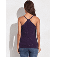 thumbnail image 4 of PrettyGuide Women's All Over Sequin Top Shimmer Strappy Camisole Sparkly Tank Tops Party Shirts, 4 of 7