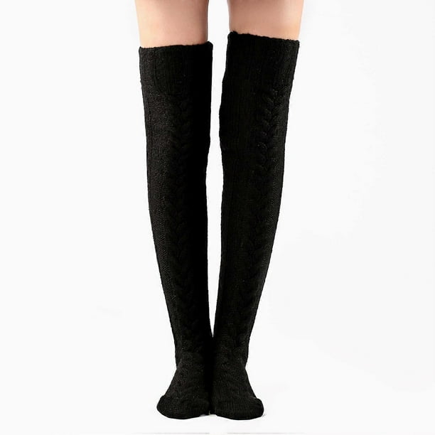 Medias de punto para mujer y niña, calcetines por encima de la rodilla, calcetines de invierno, calentadores de piernas