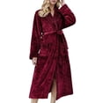 thumbnail image 4 of FYDUU Mens Womens Robe Long Plush Bathrobe Couple's Long Robes Thick Warm Soft Bathrobes Nightgown Sleepwear Winter Housecoat Dailywear, 4 of 9