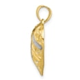 thumbnail image 2 of 10k Yellow Gold with Rhodium Solid Diamond-Cut Filigree Heart Charm Pendant, 2 of 7