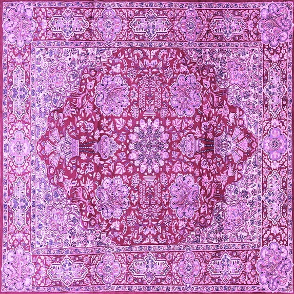 Ahgly Company Indoor Square Persian Purple Traditional Area Rugs, 3' Square