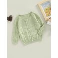 thumbnail image 3 of Bagilaanoe Toddler Baby Girl Cardigan Long Sleeve Sweater Hollow Out Outerwear 6M 12M 2T 3T 4T Kids Casual Tops, 3 of 8