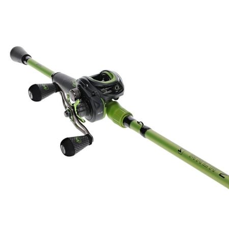Lew s MACH 2 Baitcast Reel and Fishing Rod Combo 7-Foot Rod Left-Hand Retrieve Black/Green