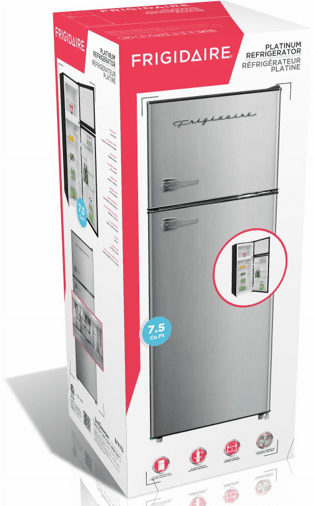 Frigidaire 7.5 Cu. ft. Retro Refrigerator, efr751, Platinum Design