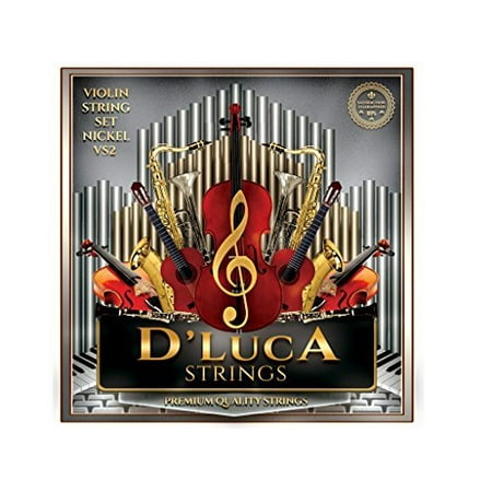 D'Luca Stainless Steel Core Flat Nickel Wound with Ball End Violin String Set (Best String For Violin)