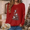 thumbnail image 2 of Towmus Plus Size Christmas Sweatshirt for Women Cute Snowman Tree Graphic Sweatshirts Crewneck Long Sleeve Casual Pullover Tops, 2 of 6