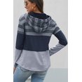 thumbnail image 4 of Women Striped Sweatshirts Hoodies Block Long Sleeve Pullover Sweatshirts Drawstring Loose Tops Fall Winter, 4 of 6