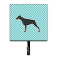 thumbnail image 1 of Doberman Pinscher Porte-Laisse Ou Porte-Clés à Damier Bleu, 1 of 1