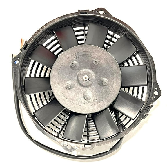SPAL Fan - 30100397 7.5" Pusher Straight Blades 12 Volt High-Performance 384 cfm VA14-AP11/C34S 12V IP68 Waterproof Brushed Fan for Cooling Radiators, Oil Coolers, ATV Motorcycle etc.