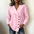 thumbnail image 7 of Womens Long Sleeve Cardigan Open Front V Neck Button Down Business Casual Blouse Top, 7 of 7