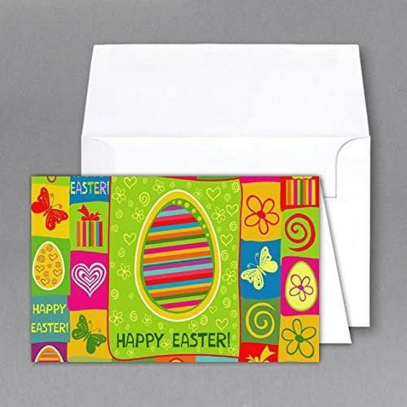 Jumbo"Easter Day" Card & Envelope. Card Size 8.5 X 11 When Open - 5.5 X 8.5 Inches When Folded - Scored for Easy Folding. (2 Per Pack) (D)