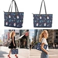 thumbnail image 2 of ZUXONGSY Santa Claus Snowflake Christmas Tree Print Tote Bag with Large Capacity Cosmetic Bags Purse for Women PU Top Handle Satchel Set with Waterproof Makeup Pouch Credit Card Holder Wallet, 2 of 4
