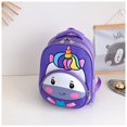 thumbnail image 3 of Mochila preescolar brillar Mochila escolar impermeable Neopreno Animales Unicornio morado, 3 of 5