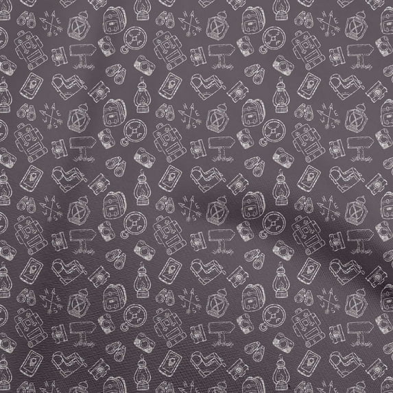 oneOone Cotton Poplin Gray Fabric Travel Fabric For Sewing Printed Craft Fabric By The Yard 42 Inch Wide
