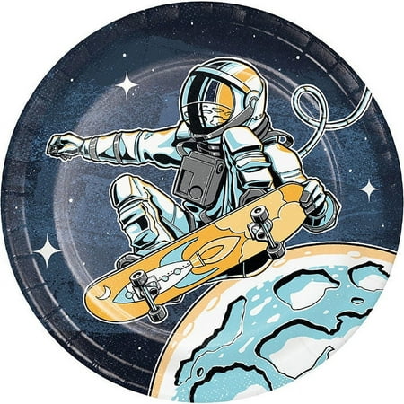 96 Count Bulk Pack Space Skater Dessert Plates