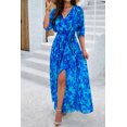 thumbnail image 6 of Women's Printed Tied Half Sleeve Dress with Front Slit in Lightweight Comfort 100% Polyester Fabric All Day Wear, 6 of 17