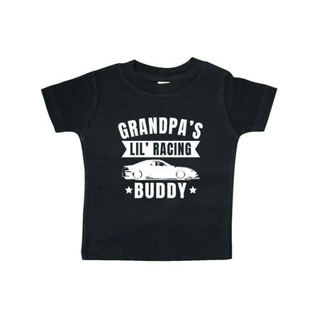 

Inktastic Grandpas Lil Racing Buddy Gift Baby Boy or Baby Girl T-Shirt
