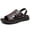 Brown, variant on Men's Croc-Embossed Leather Sandals, Adjustable Buckle 2-in-1 Summer Slippers