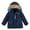 Navy, variant on Fesfesfes Puffer Jacket for Kids Hoodie Jacket Winter Windproof Coat Hoodie Plush Linning Outerwear Keep Warm Thick Coat Under $10