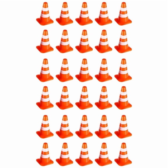 Mini Traffic Cones 30Pcs Miniature Road Cones Construction Cones Kids Traffic Cones Traffic Signs Toys