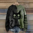 thumbnail image 6 of Domuza Halloween Sweatshirts for Men Spooky Novelty Pumpkin Face Graphic Crew_neck Sweater Fall Winter Stylish Casual Long Sleeve Pullover Green S, 6 of 6