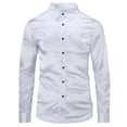 thumbnail image 2 of Camisa formal ajustada de manga larga brillante a la moda informal para hombre, 2 of 4