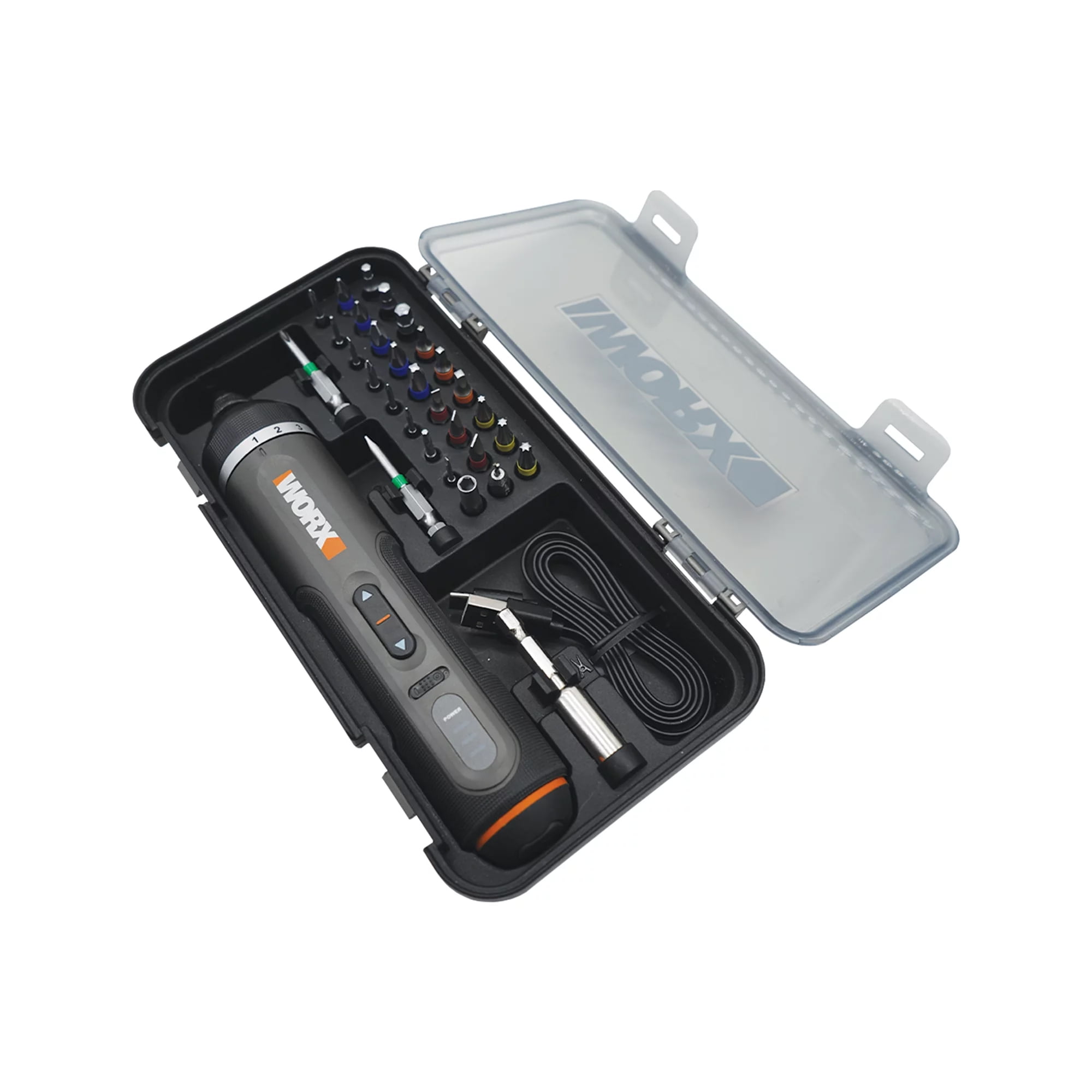 Worx WX242 Mini Cordless Screwdriver – Includes 30 Bits