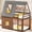 Brown, variant on Oak & Smoky Grey Twin House Bunk Bed / Add Rustic Charm to Bedroom