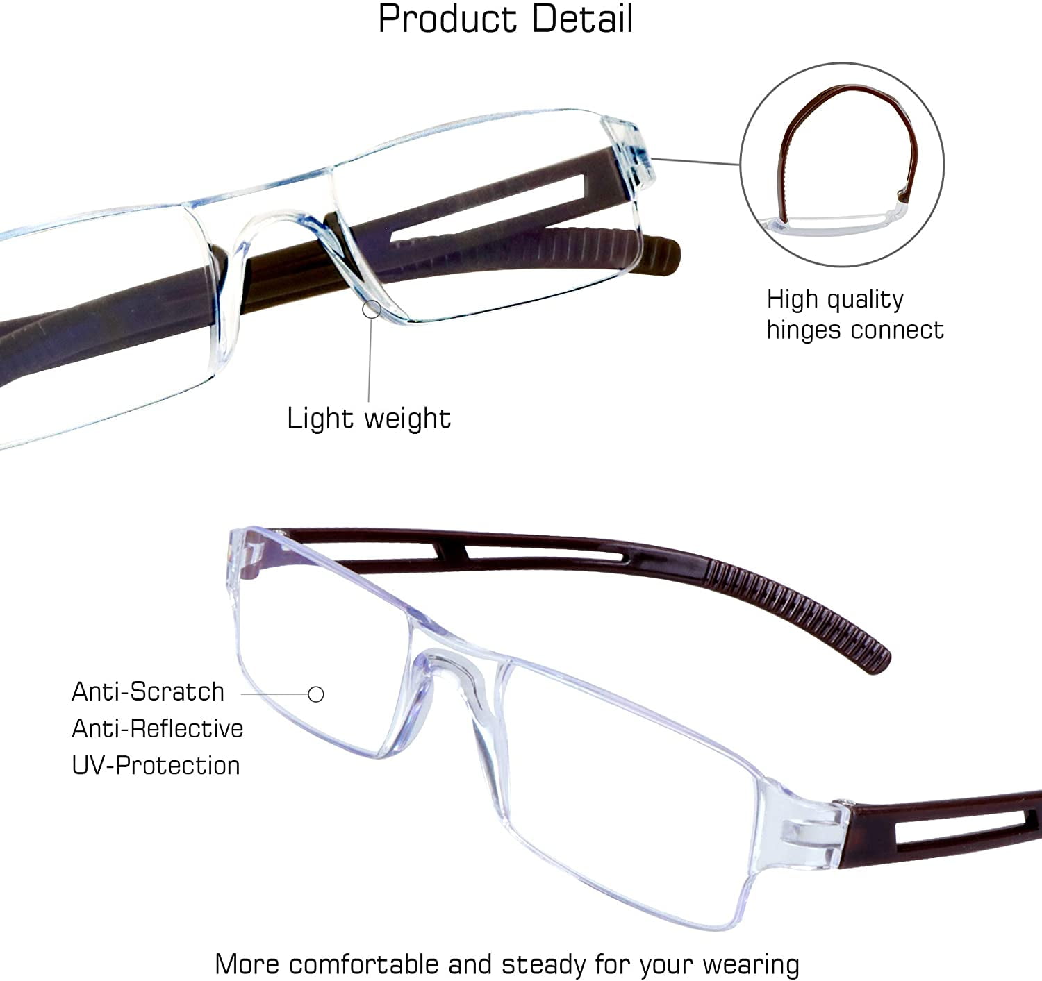 8 Pairs Reading Glasses, Blue Light Blocking Glasses, Computer Reading Glasses for Women and Men, Fashion Square Eyewear Frame (4bluefloral+4brown,+1.75 Magnification)