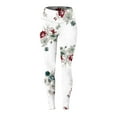 thumbnail image 4 of Goindgs Women's Stretch Legging Pants Casual Floral Printed High Waist Lift Sports Yoga Compression Legging White L, 4 of 4