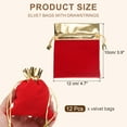 thumbnail image 2 of Uxcell 12 Pcs Bolsa de Terciopelo con Cierre de Cordón, Bolsas de Regalo de Terciopelo para Favor de Boda, Empaque de Caramelos, Rojo Dorado, 2 of 7
