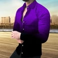 thumbnail image 2 of IROINNID Button Down Shirts for Men Long Sleeve Gradient Slim Geometric Graphic Printed Shirt,Purple, 2 of 6