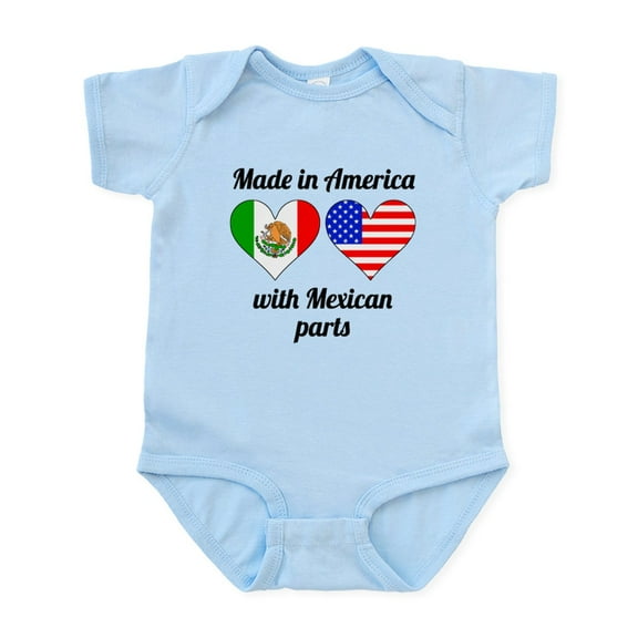 CafePress - Made In America With Mexican Parts Body Suit - Baby Light Bodysuit, Size Newborn - 24 Months