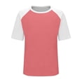 thumbnail image 6 of UQJfacai Womens Summer Tops Color Block Short Sleeve Raglan Shirts Crewneck Tunic Basic Tees Spring Fashion Clothes M, 6 of 8