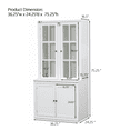 thumbnail image 2 of Traditional Style Display Cabinet with Double Glass Doors, Ample Storage China Hutch for Living Room, Kitchen, Home Office or Studio - White, 2 of 9