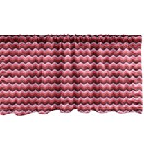 Ambesonne Pink Window Valance, Modern Feminine Zigzag, 54" X 18", Burgundy Ruby Coral