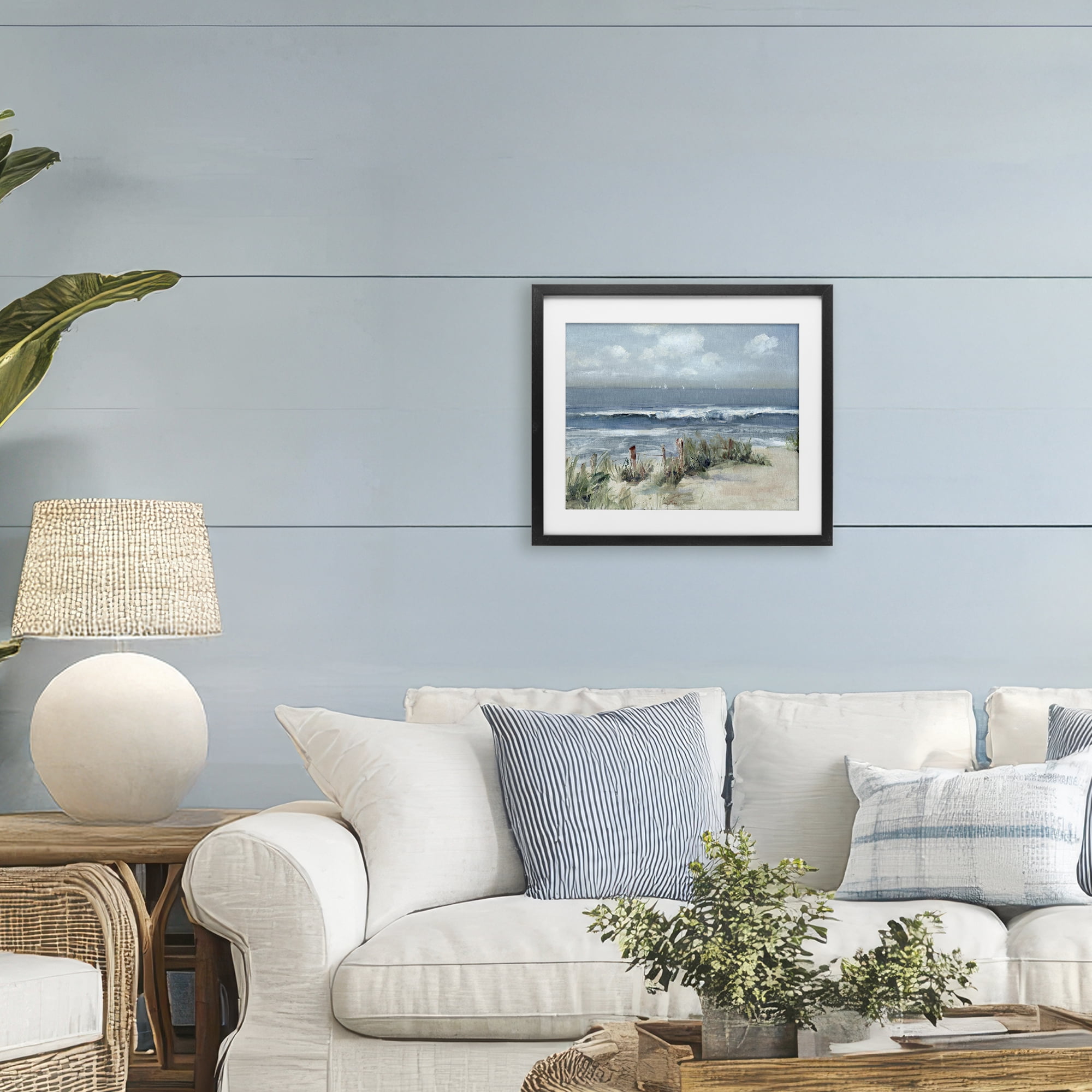 Stupell Industries Brushed Expression of Coast Black Framed Print Under Glass, design by Sally Swatland