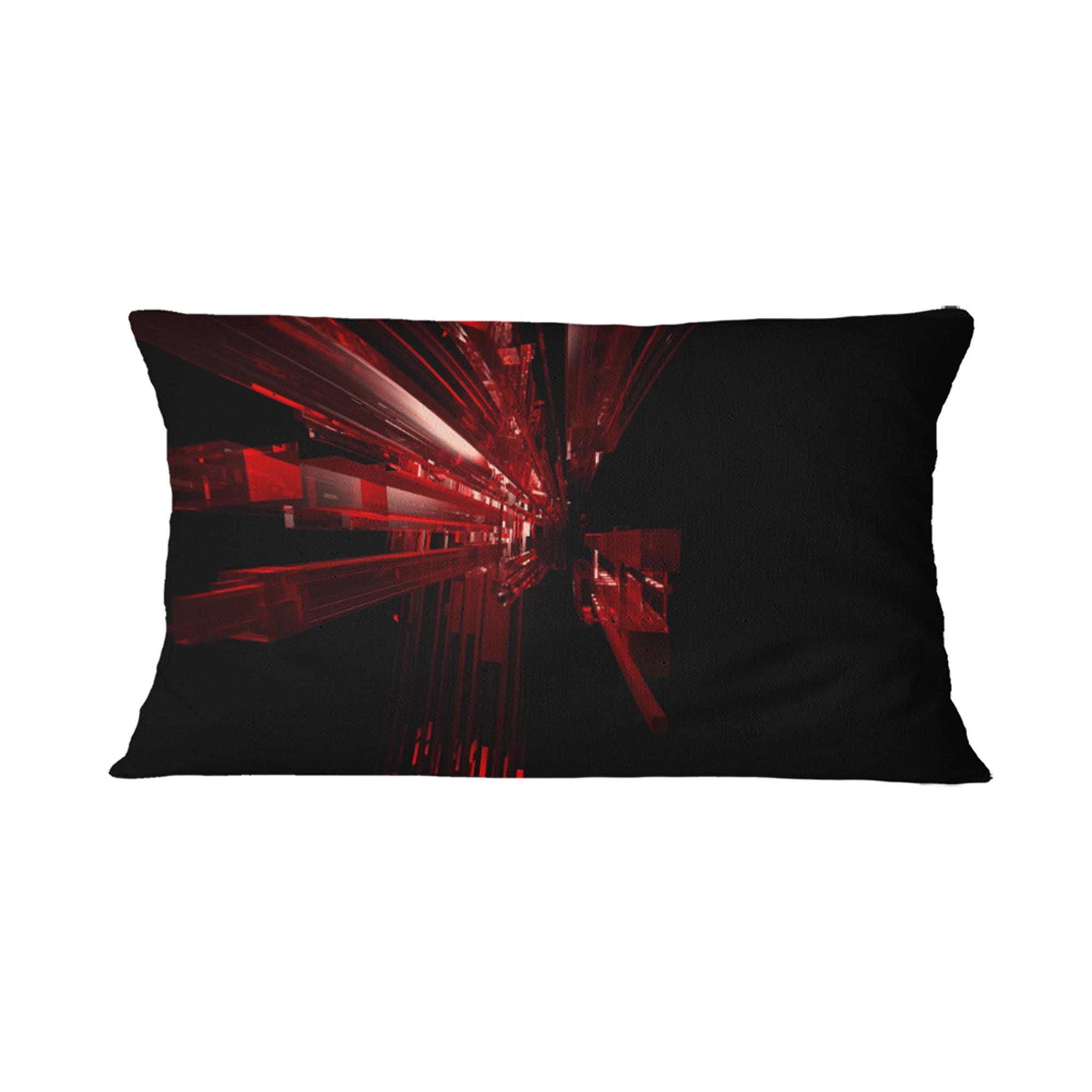 Designart 3D Red Crystal Background - Abstract Throw Pillow - 12x20