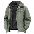 thumbnail image 3 of Chiccall Mens Fleece Jacket Full Zip Long Sleeve Drawstring Hooded Sweatshirts Fall/Winter Fashion Casual Athletic Comfy Jacket with Pocket, 3 of 6