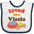 thumbnail image 3 of Inktastic Vizsla Loved by a (Dog Breed) Boys or Girls Baby Bib, 3 of 4